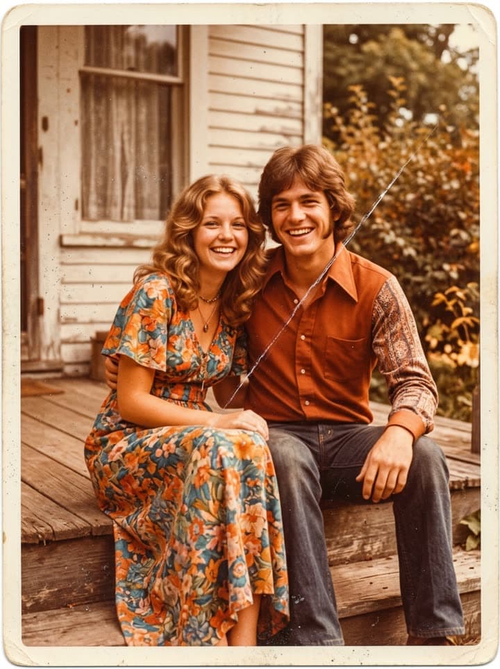 Before: A faded, creased 1970s print, restored.