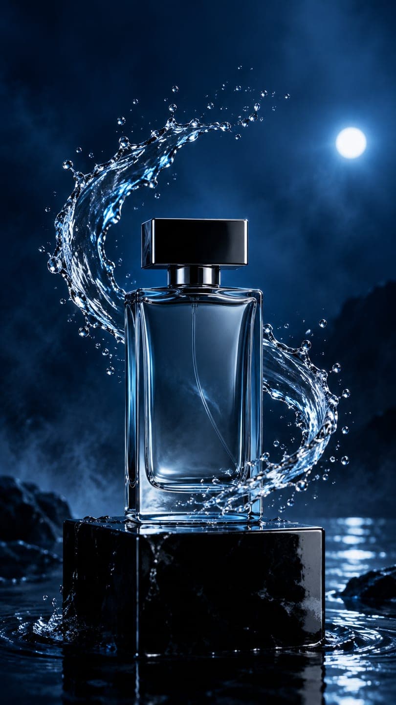 Fragrance splash — AI photo template example