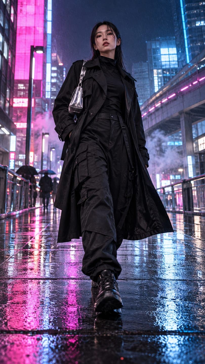 Neo-Tokyo techwear — AI video template example