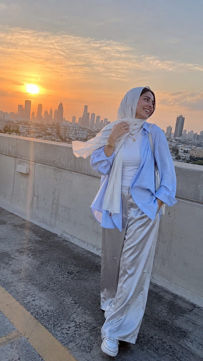 Rooftop sunset — AI photo template example