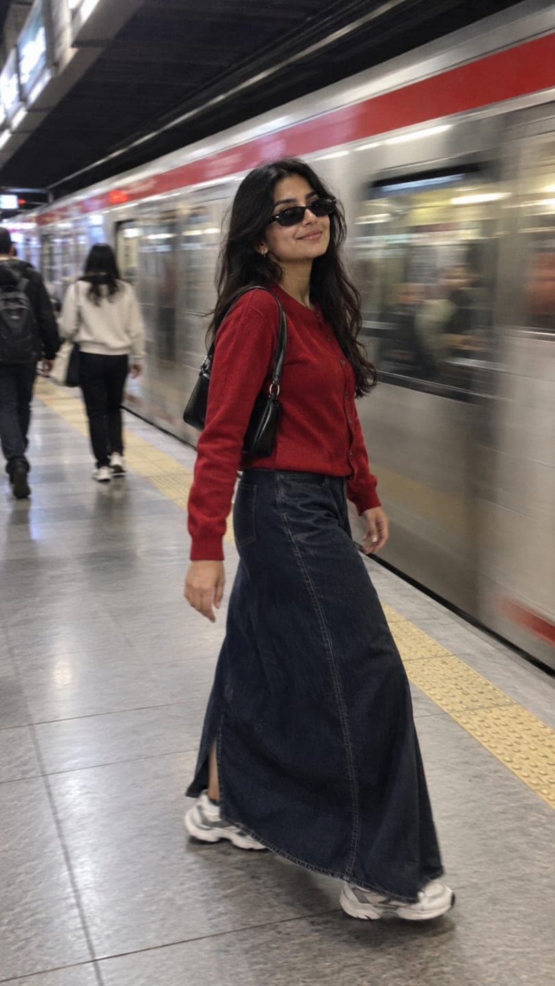 Subway candid — AI photo template example