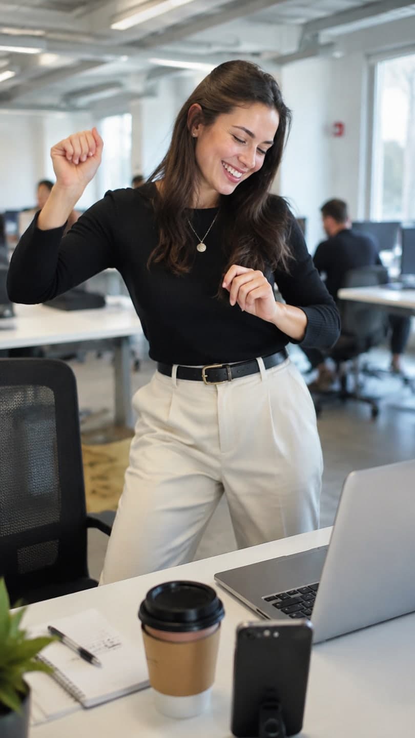 Office happy dance — AI video template example