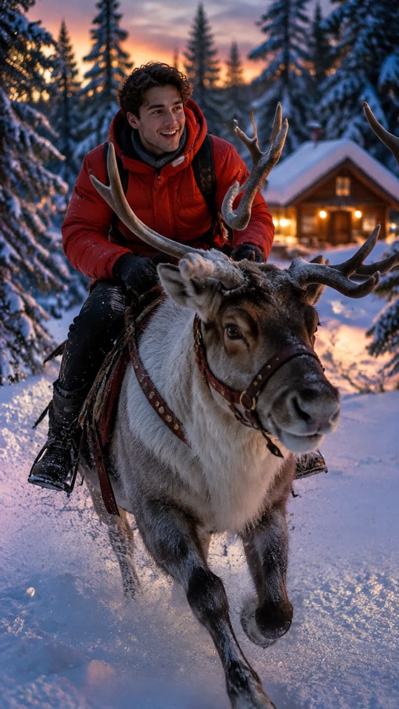 Reindeer ride — AI video template example