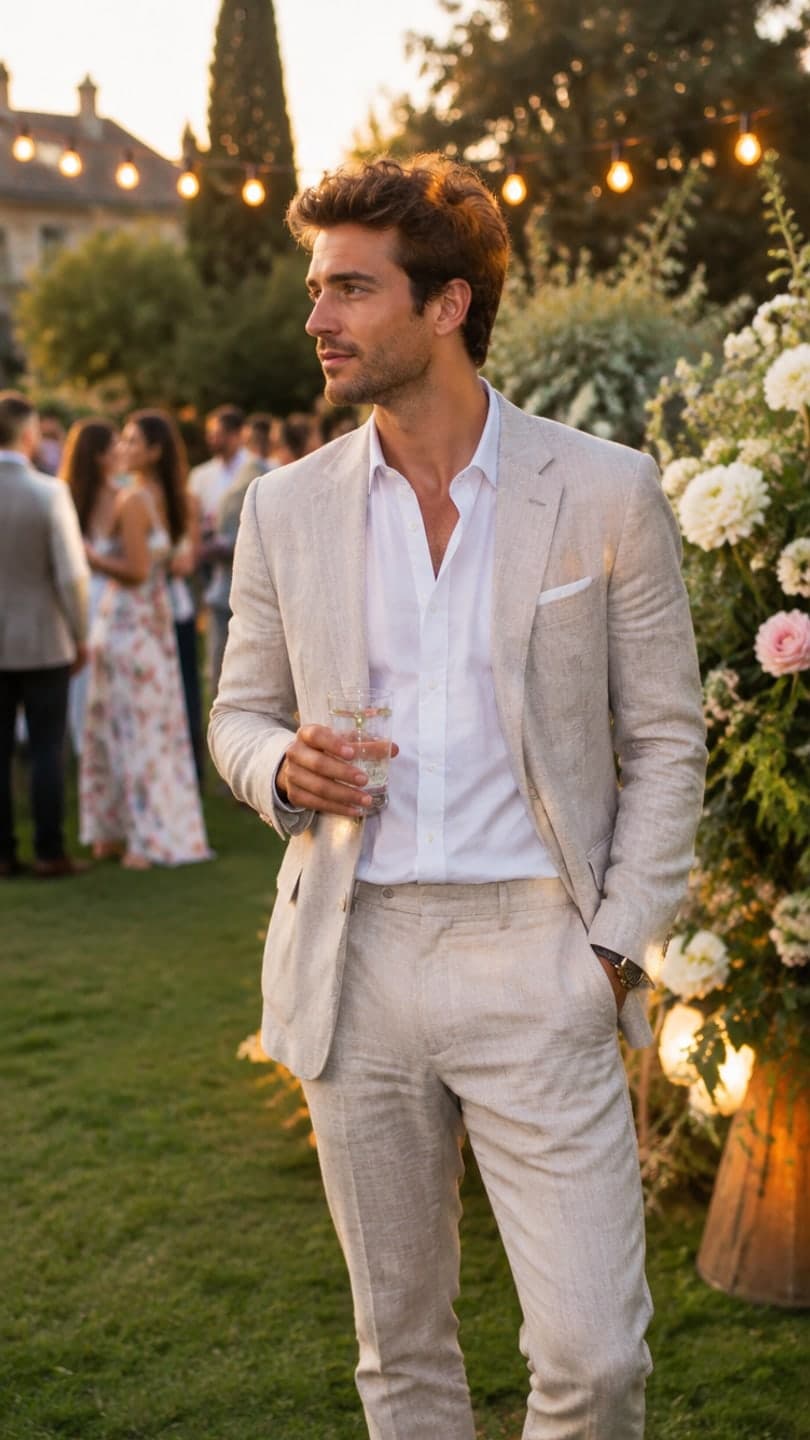 Garden wedding guest — AI video template example